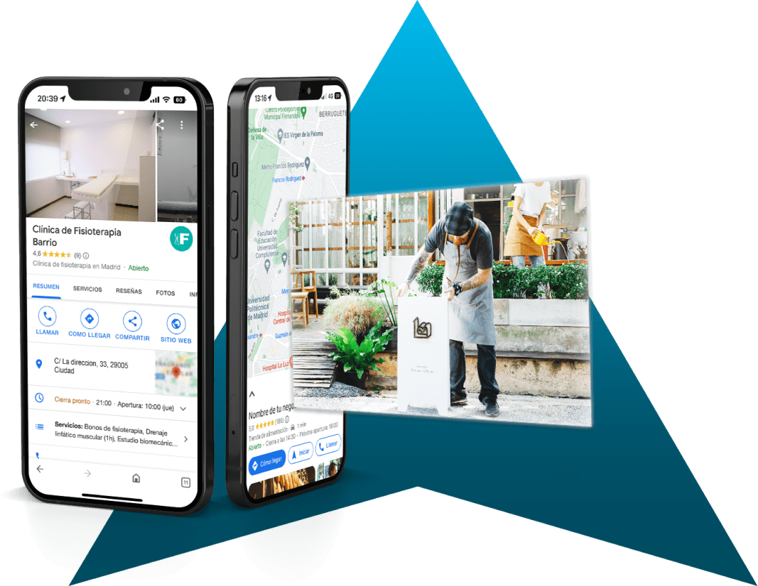 movil con ficha Google Maps